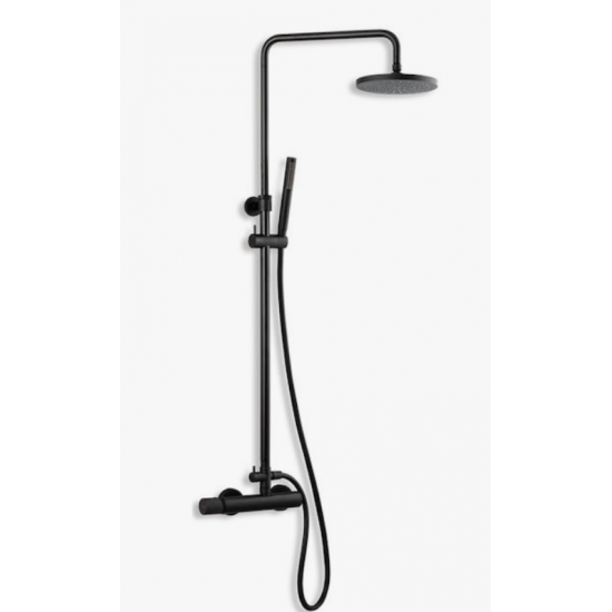 Ντουζιέρα 2 Εξόδων Eurorama Eletta Tecno 167065-400 Μαύρο Matt